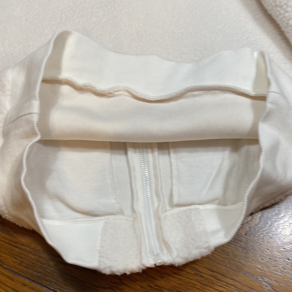 Zyia Active Fleece Jacket Flying V Cream Bomber Style Size L - Picture 15 of 15